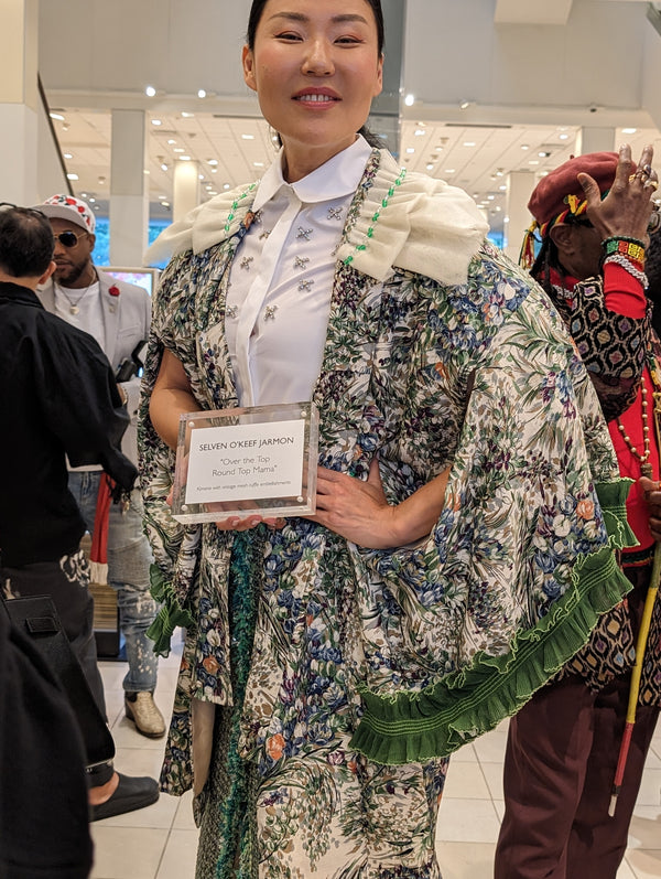 "Over-the-Top Round Top Mama" Reimagined Vintage Kimono - Kimono Zulu Artist Collaboration with Selven O'Keef Jarmon